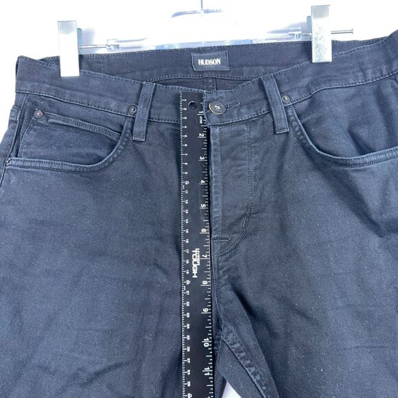 Hudson Slim Straight Leg Jeans Women's Size 32 Mid Rise Dark Wash Black - Picture 8 of 12
